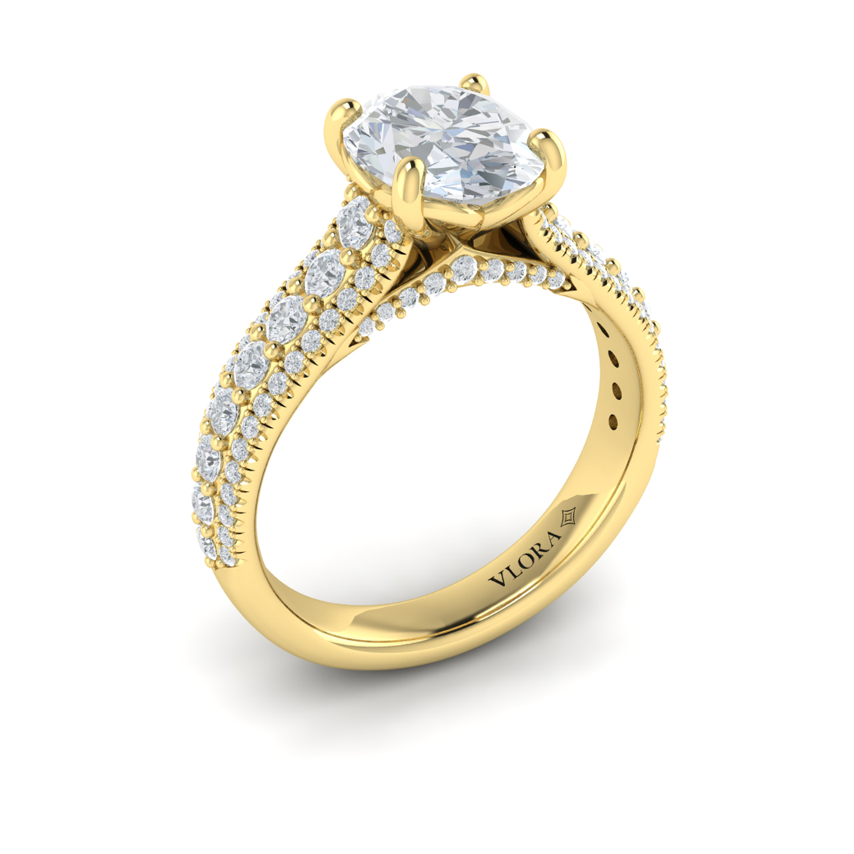 Bold Cathedral Oval Engagement Ring