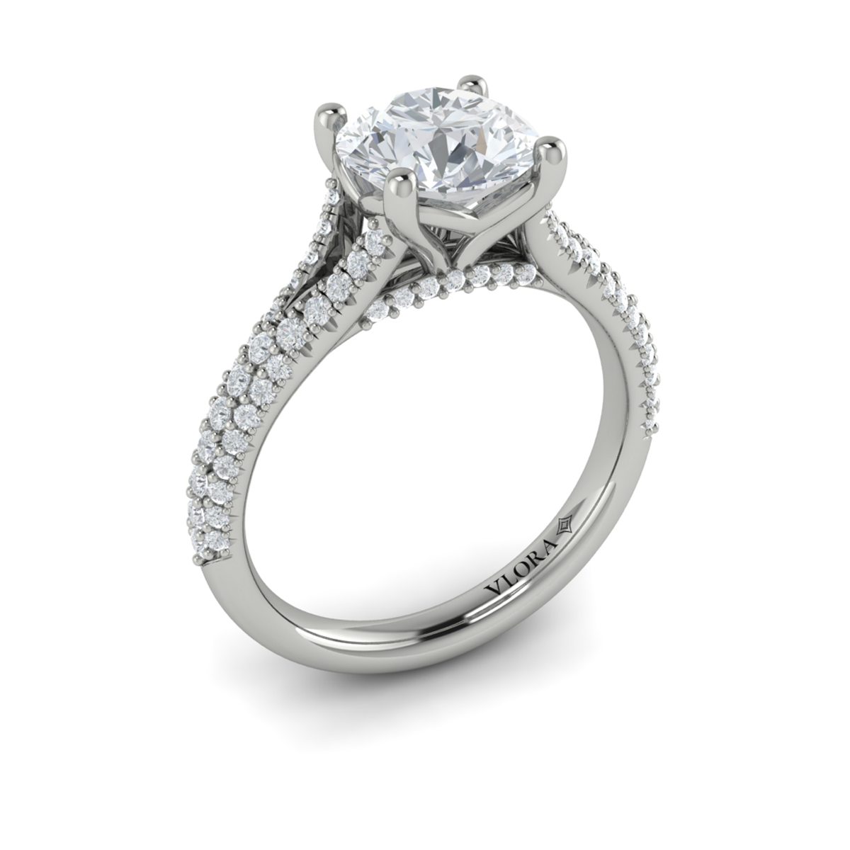 Splendid Cathedral Split Shank Engagement Ring
