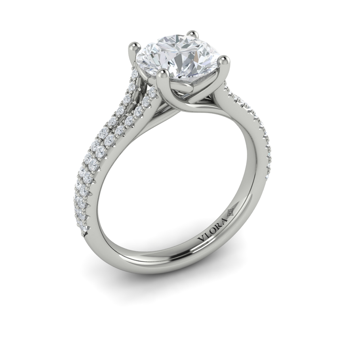 Splendid Cathedral Split Shank Engagement Ring