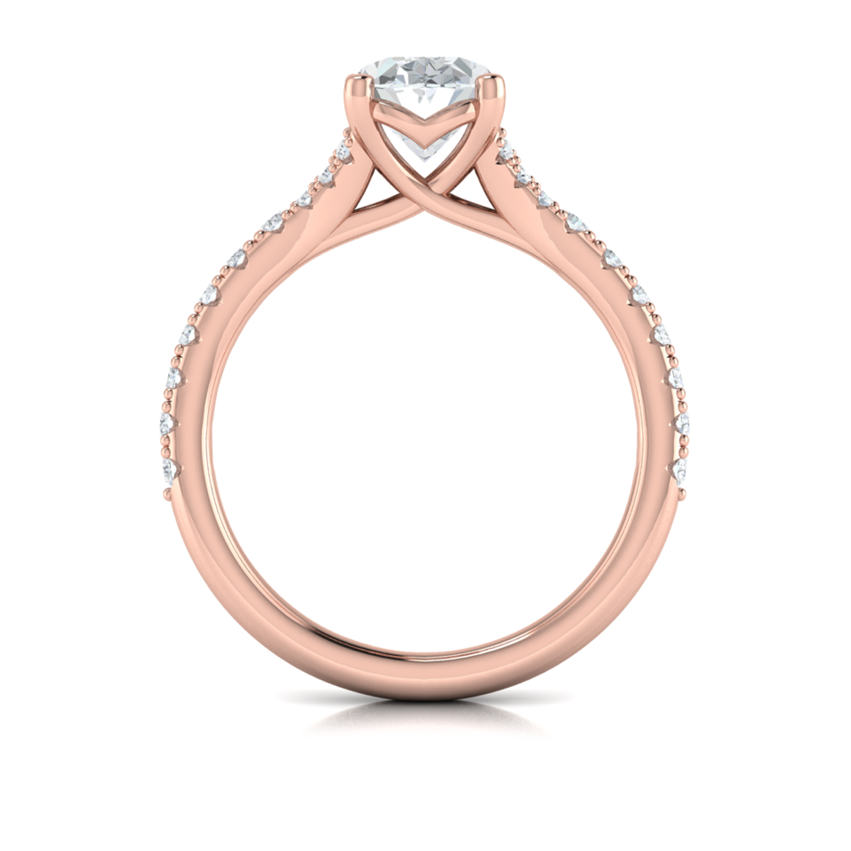 Splendid Cathedral Split Shank Oval Engagement Ring