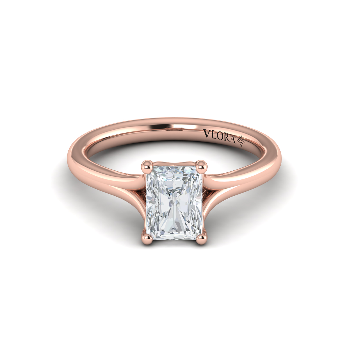 Solitaire Emerald Cut Engagement Ring