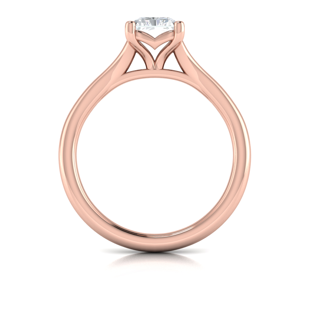 Solitaire Emerald Cut Engagement Ring