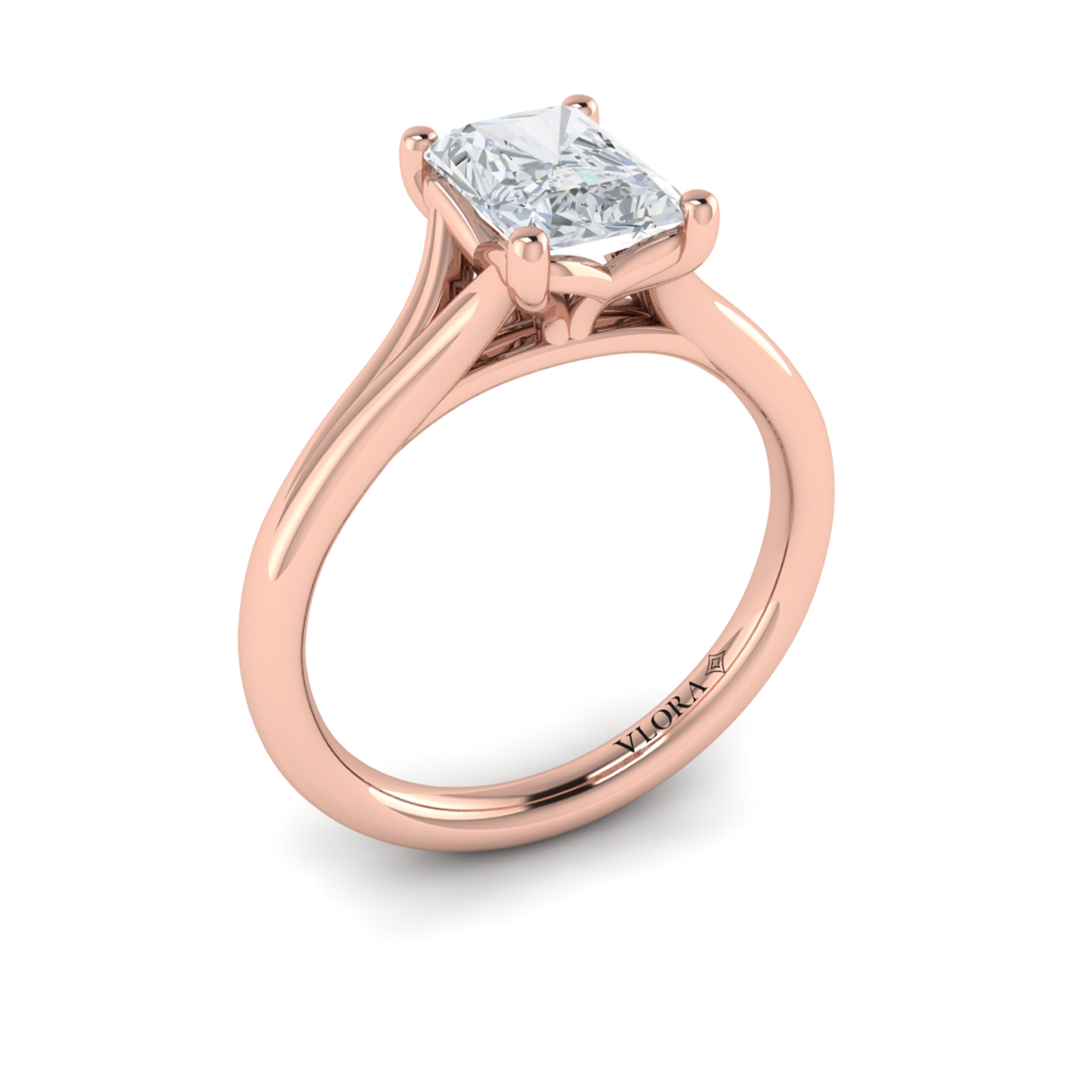 Solitaire Emerald Cut Engagement Ring