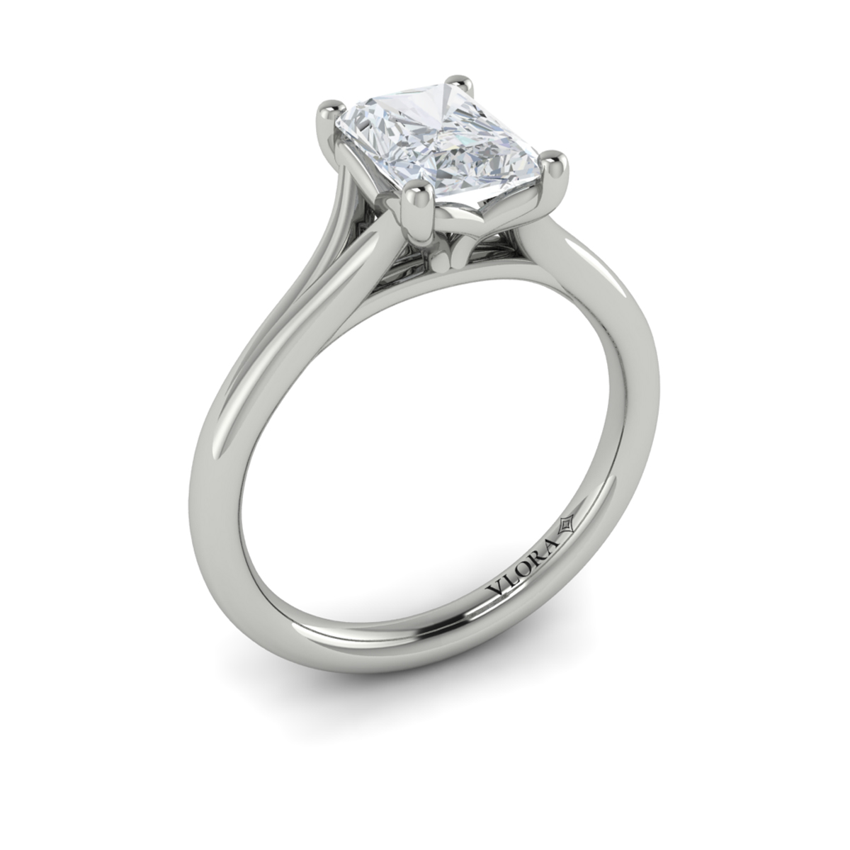 Solitaire Emerald Cut Engagement Ring