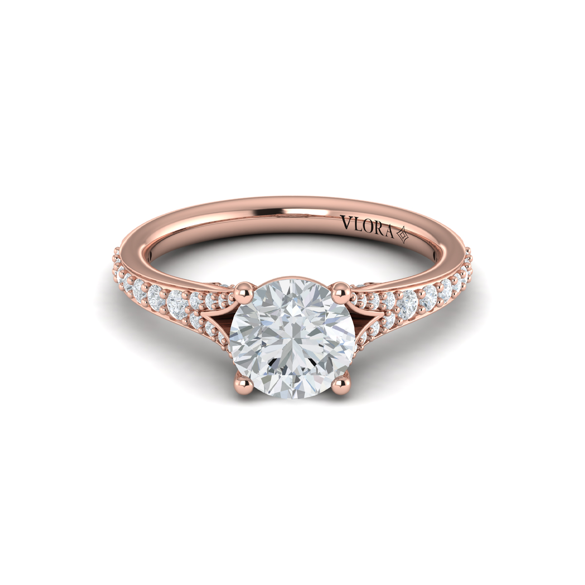 Charming Cathedral Split Shank Engagement Ring