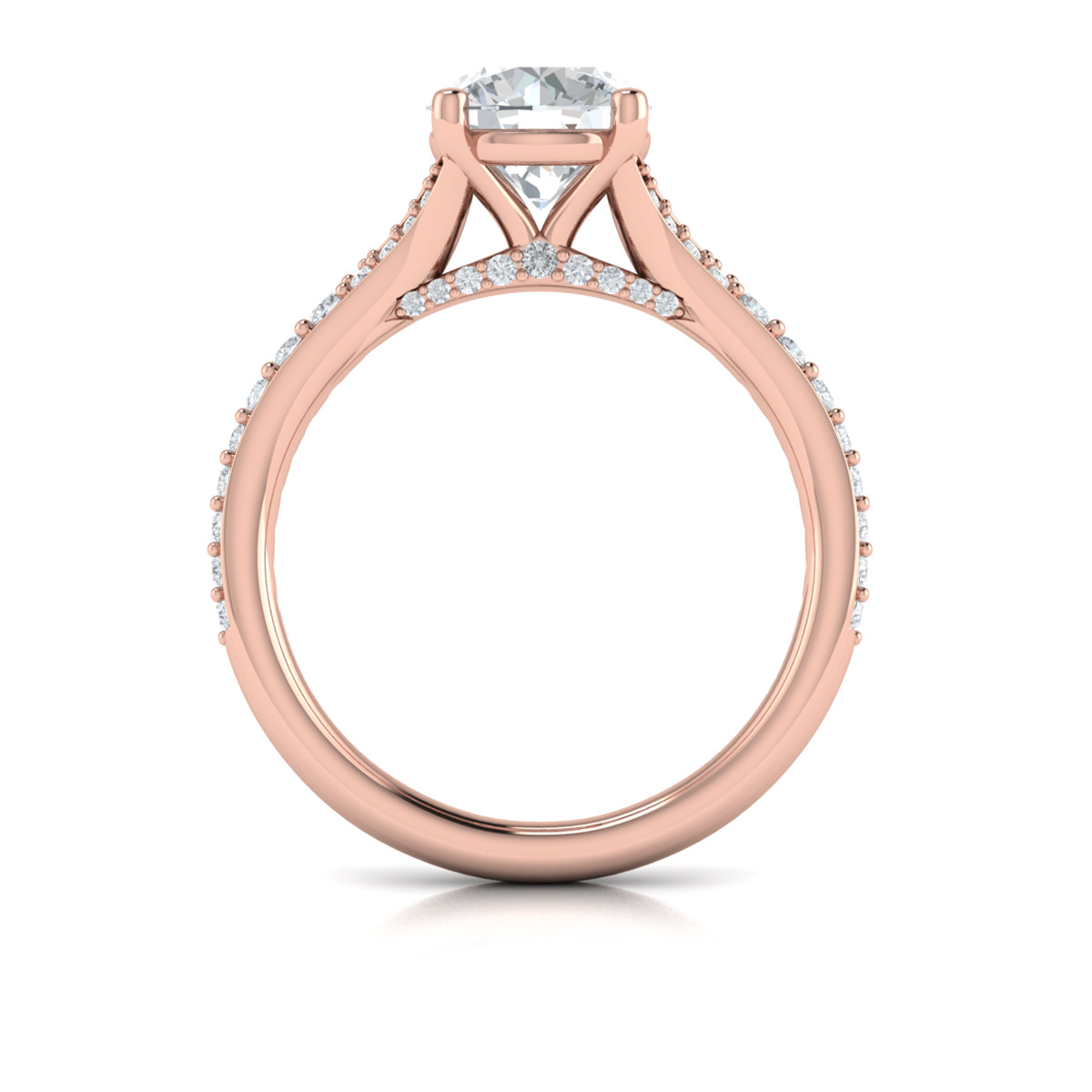 Charming Cathedral Split Shank Engagement Ring