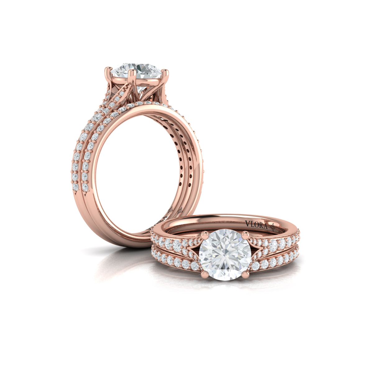 Charming Cathedral Split Shank Engagement Ring