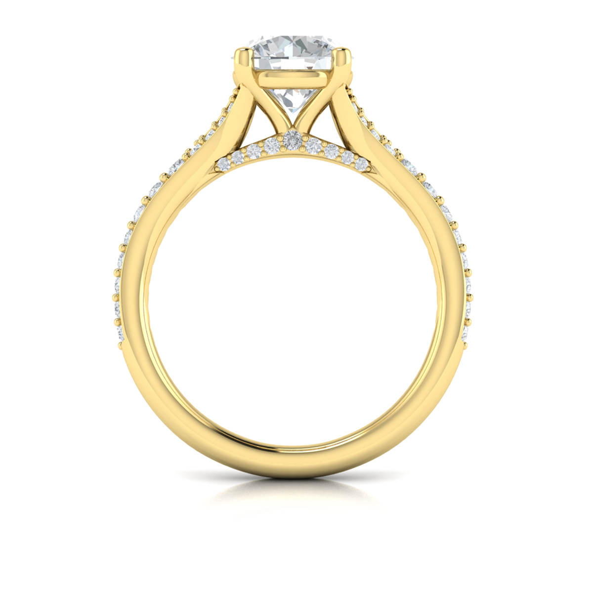 Charming Cathedral Split Shank Engagement Ring