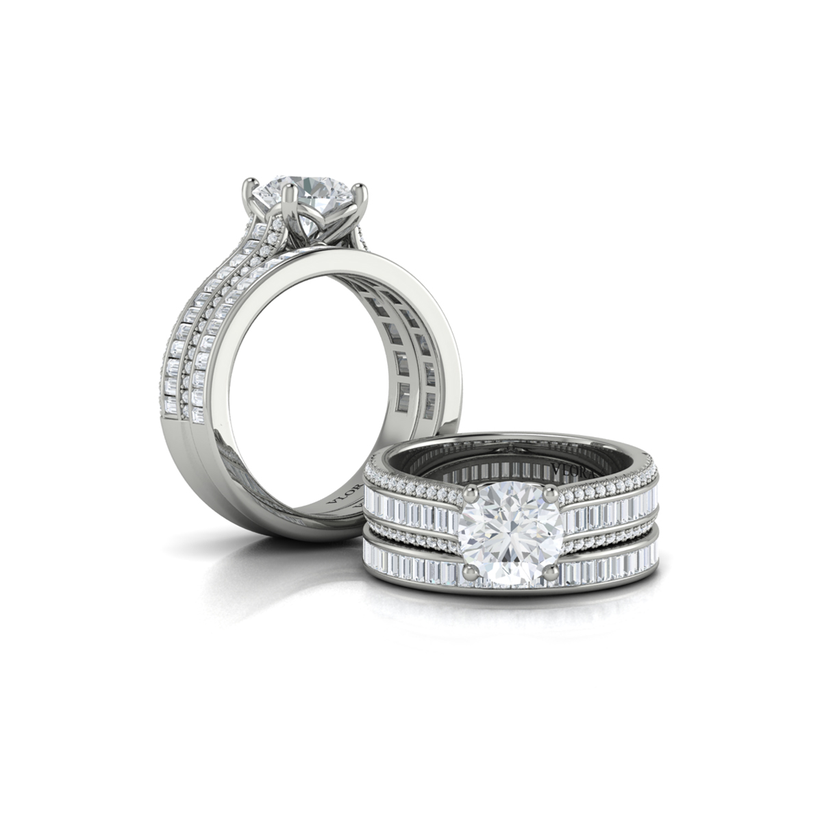 Opulent Cathedral Round Diamond Engagement Ring
