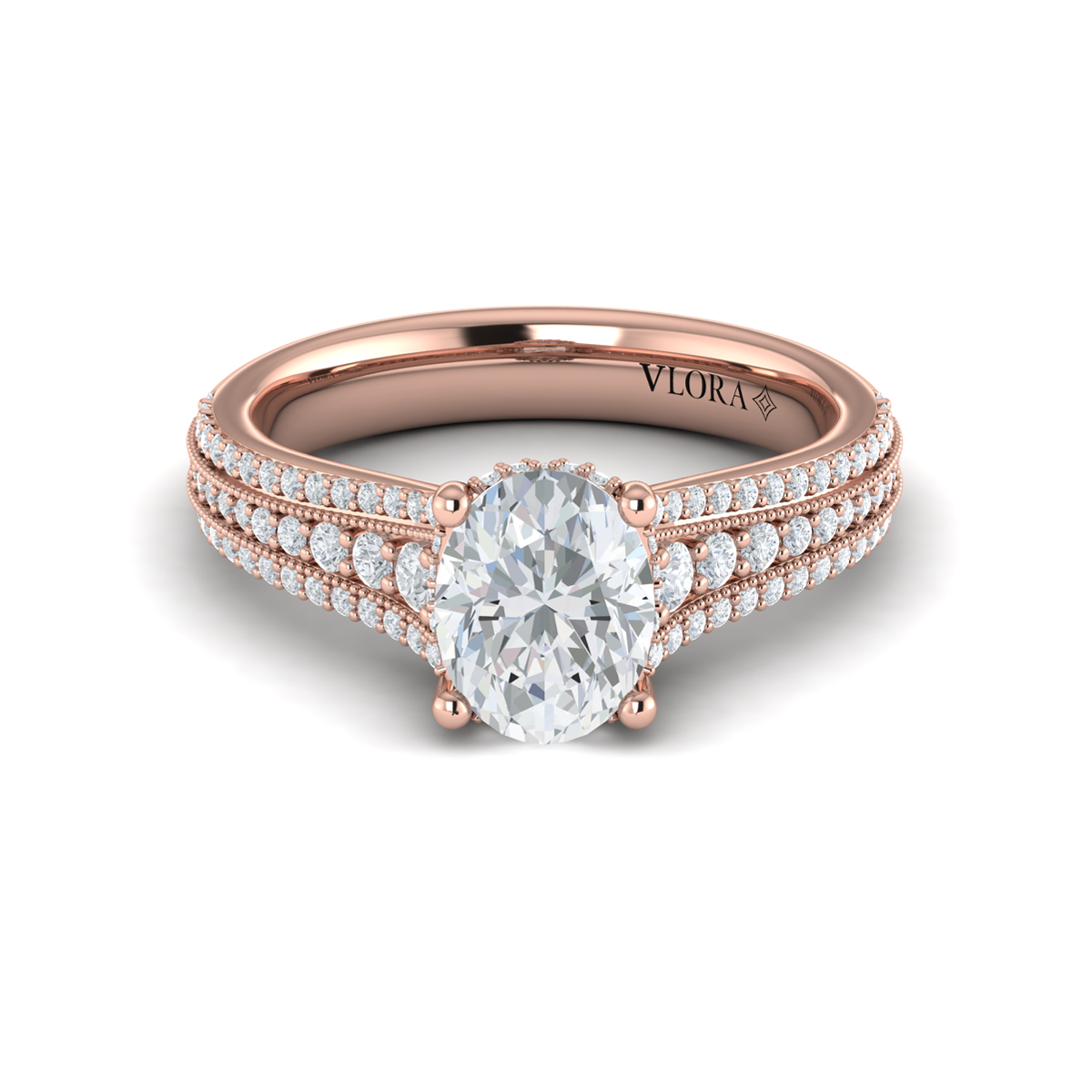 Elegant Oval Modern Vintage Engagement Ring