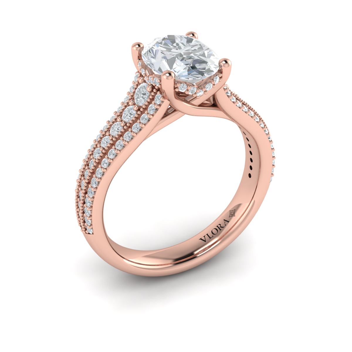 Elegant Oval Modern Vintage Engagement Ring