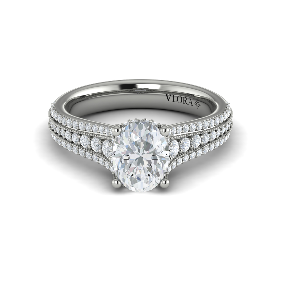 Elegant Oval Modern Vintage Engagement Ring