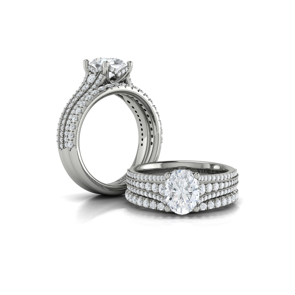 Elegant Oval Modern Vintage Engagement Ring