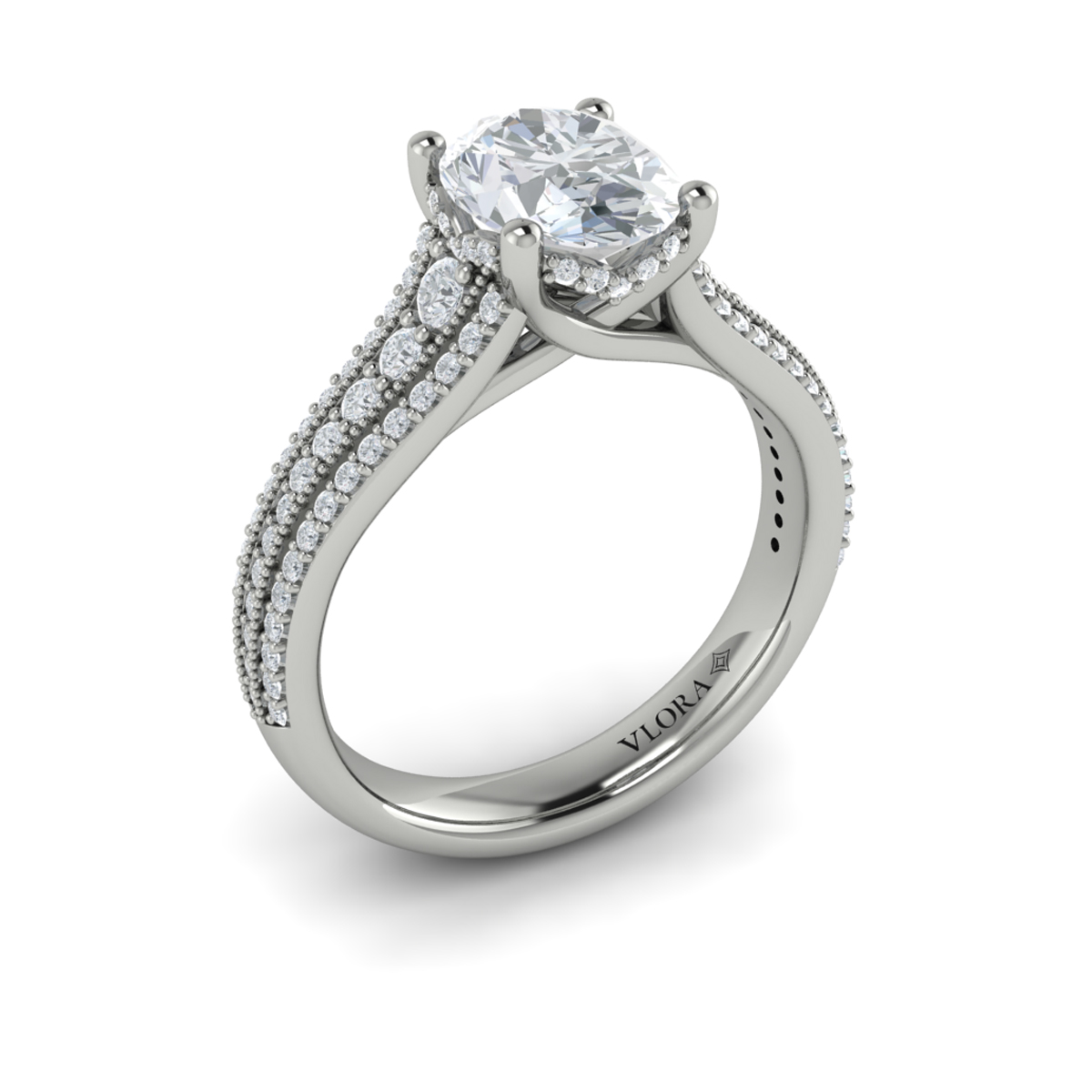 Elegant Oval Modern Vintage Engagement Ring
