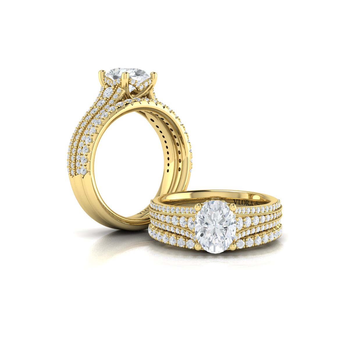 Elegant Oval Modern Vintage Engagement Ring
