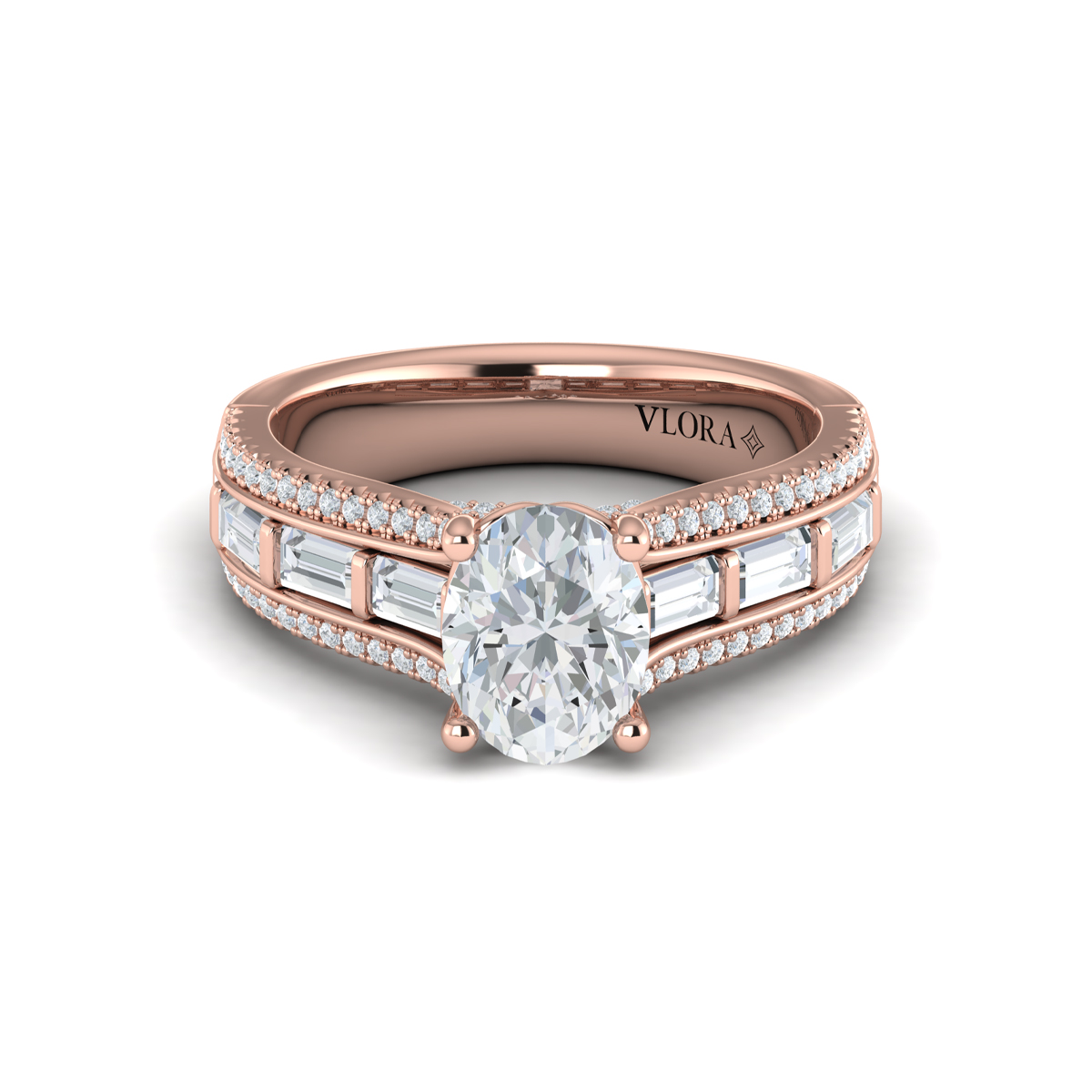 Intricate Oval Engagement Ring