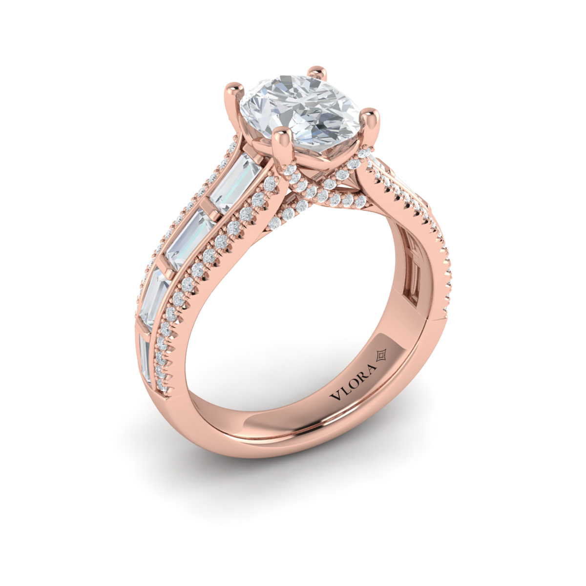 Intricate Oval Engagement Ring