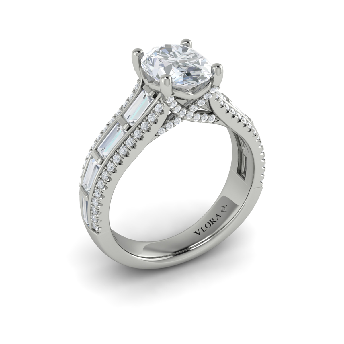 Intricate Oval Engagement Ring