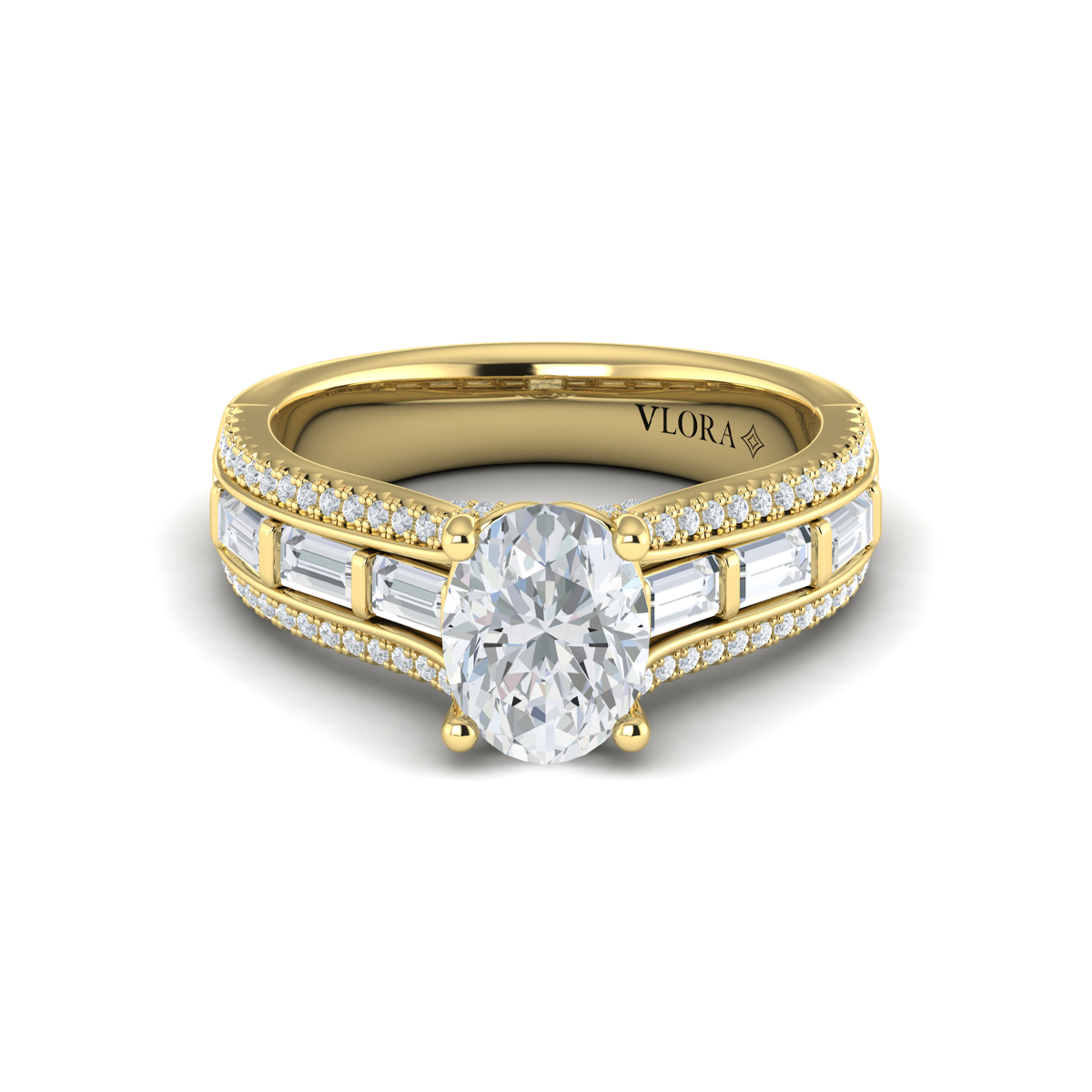 Intricate Oval Engagement Ring