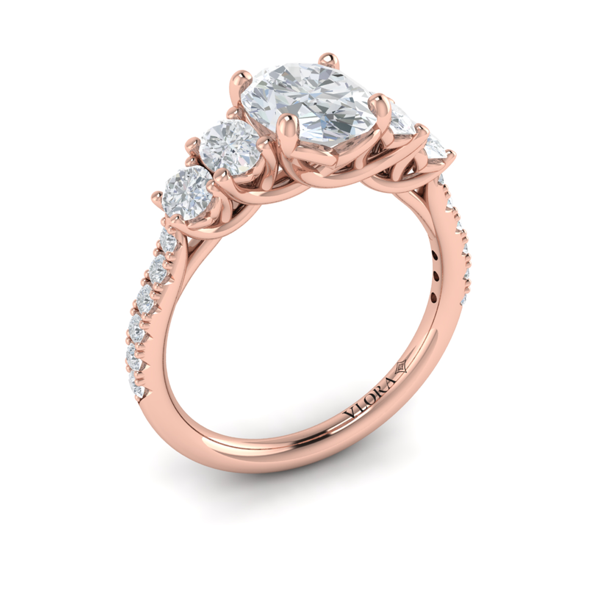 Quintet Oval Engagement Ring