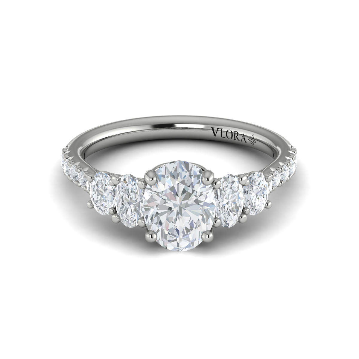 Quintet Oval Engagement Ring