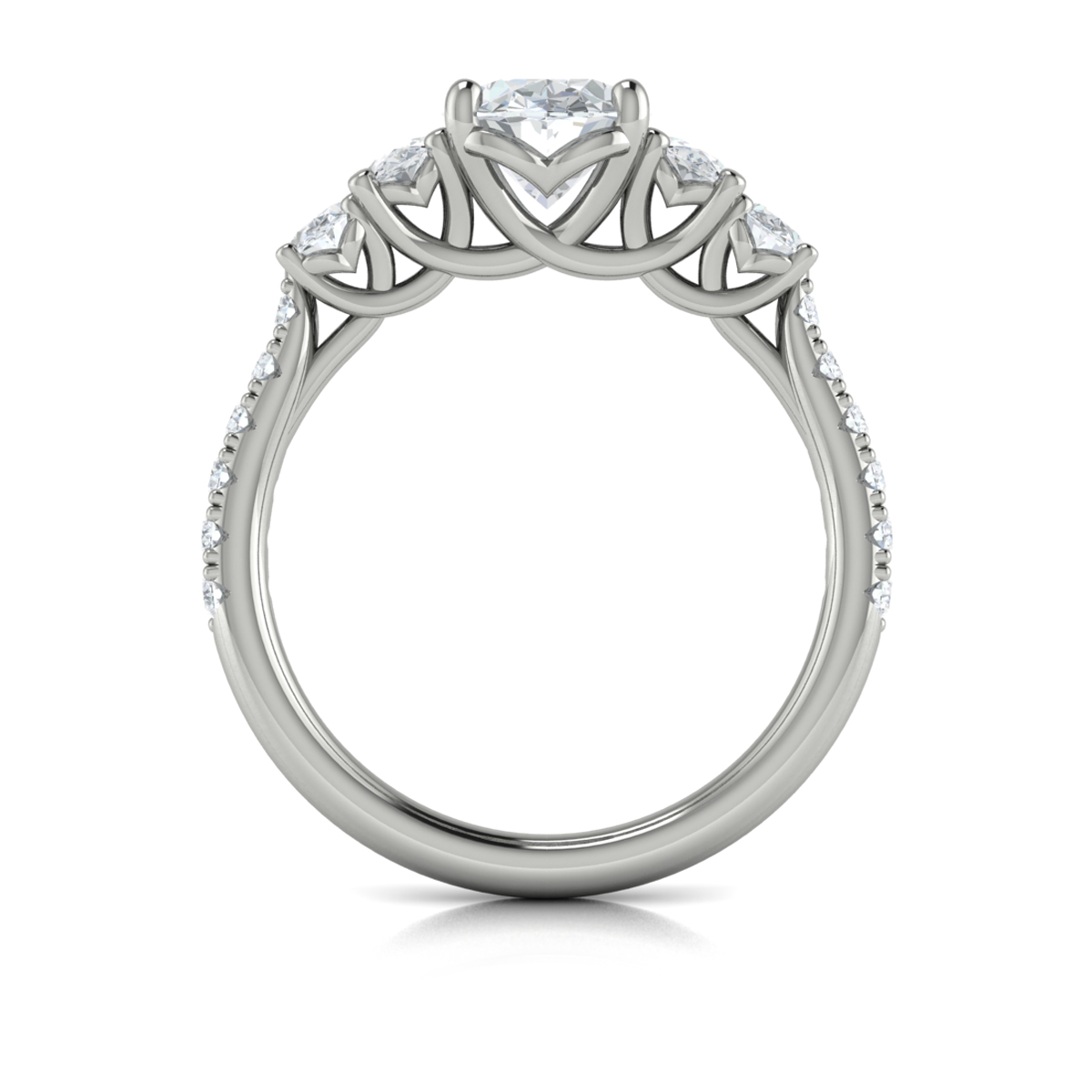 Quintet Oval Engagement Ring
