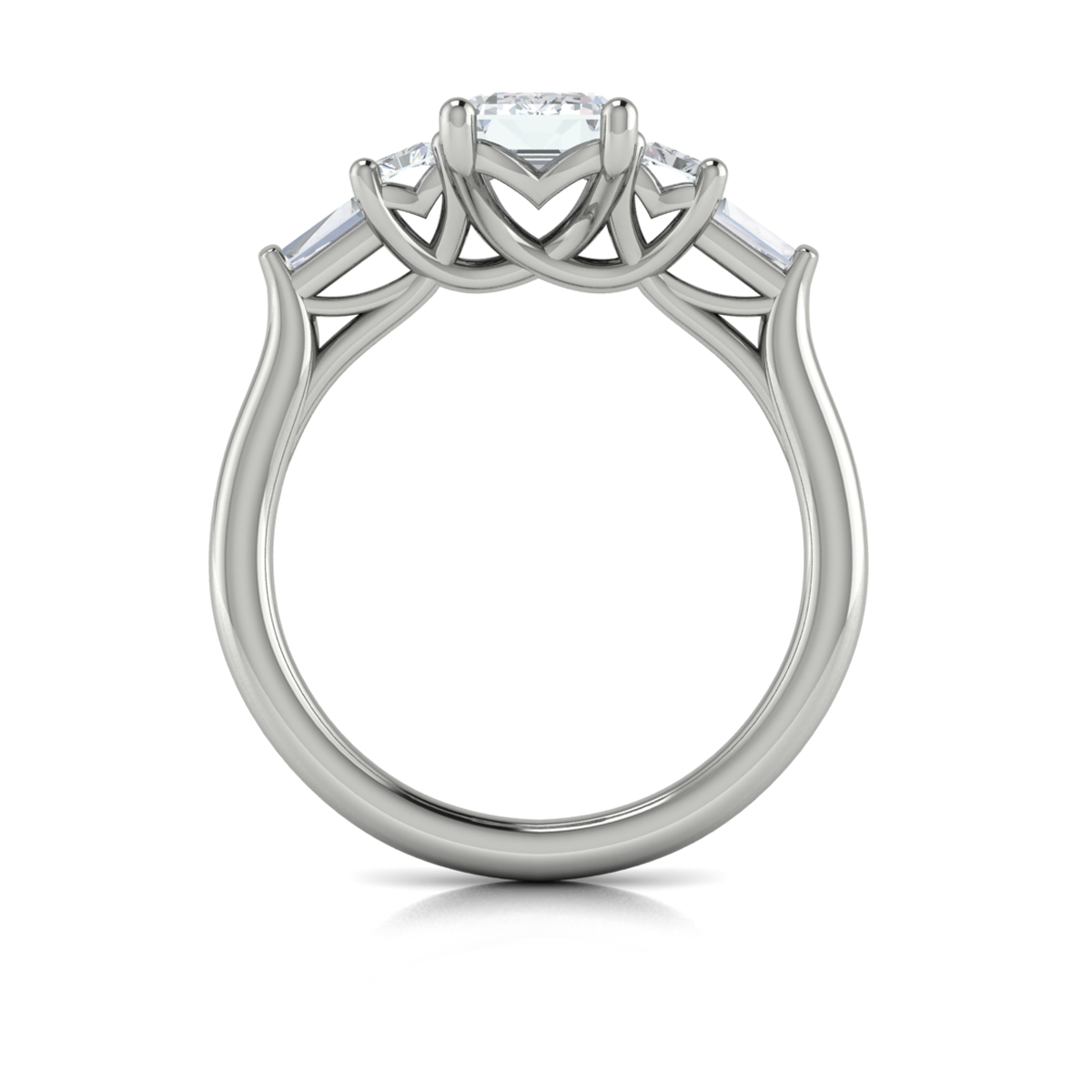 Quintet Emerald Cut Engagement Ring