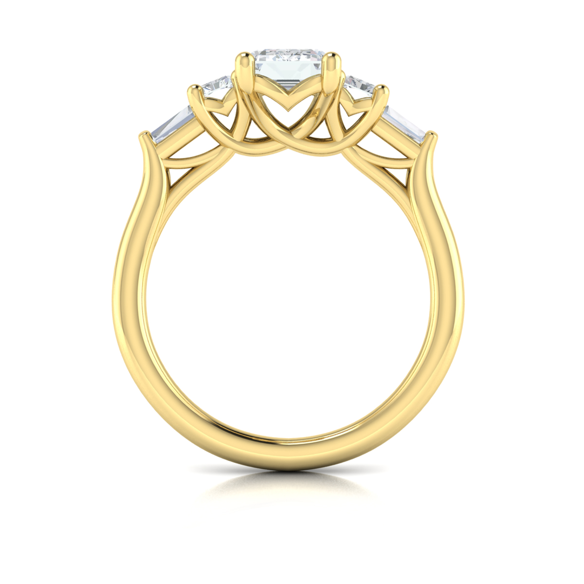Quintet Emerald Cut Engagement Ring