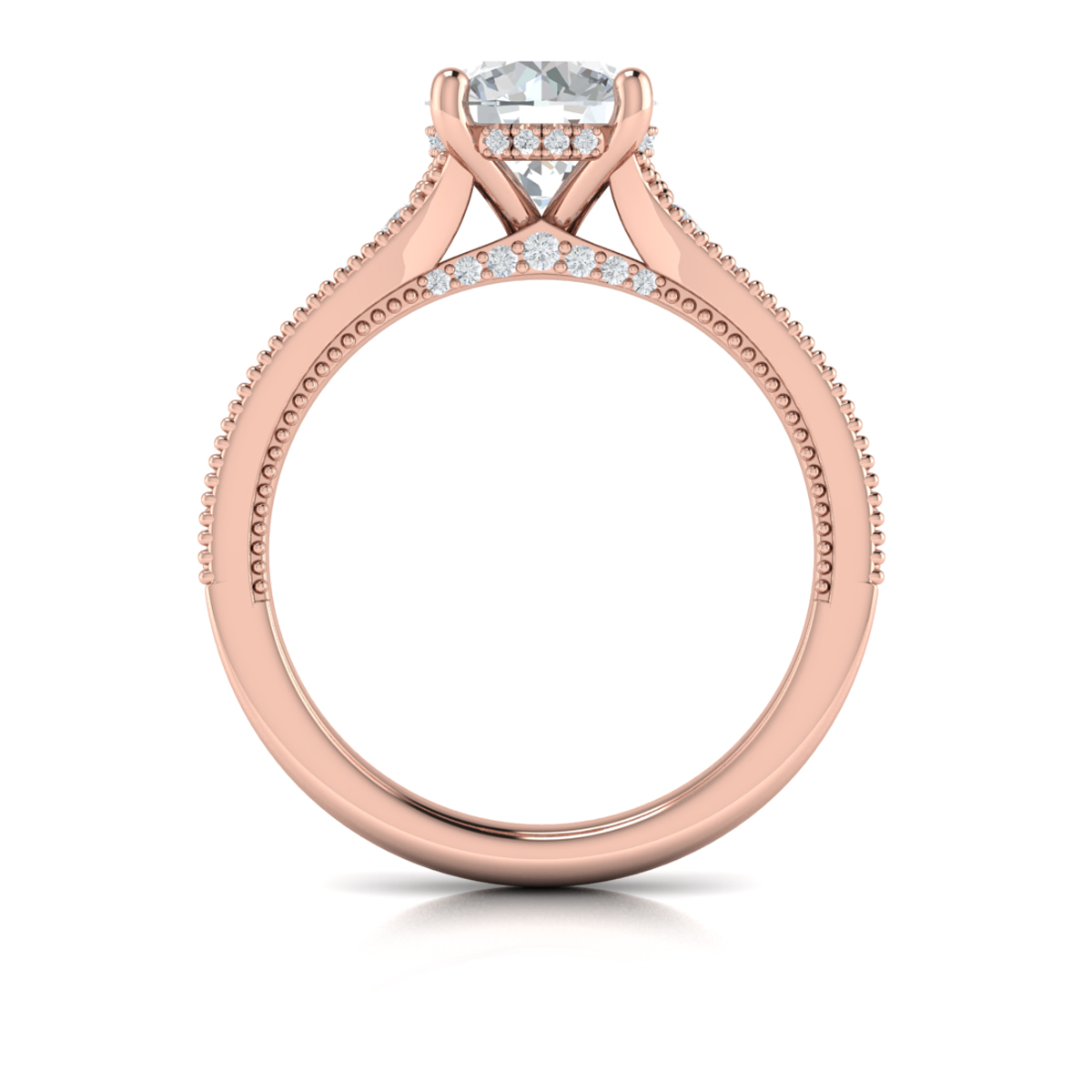 Intricate Hidden Halo Engagement Ring