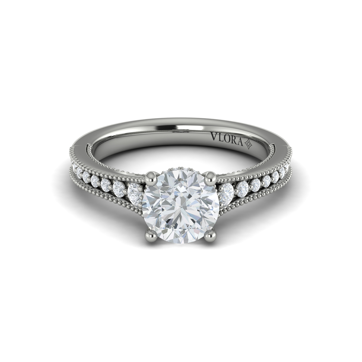 Intricate Hidden Halo Engagement Ring