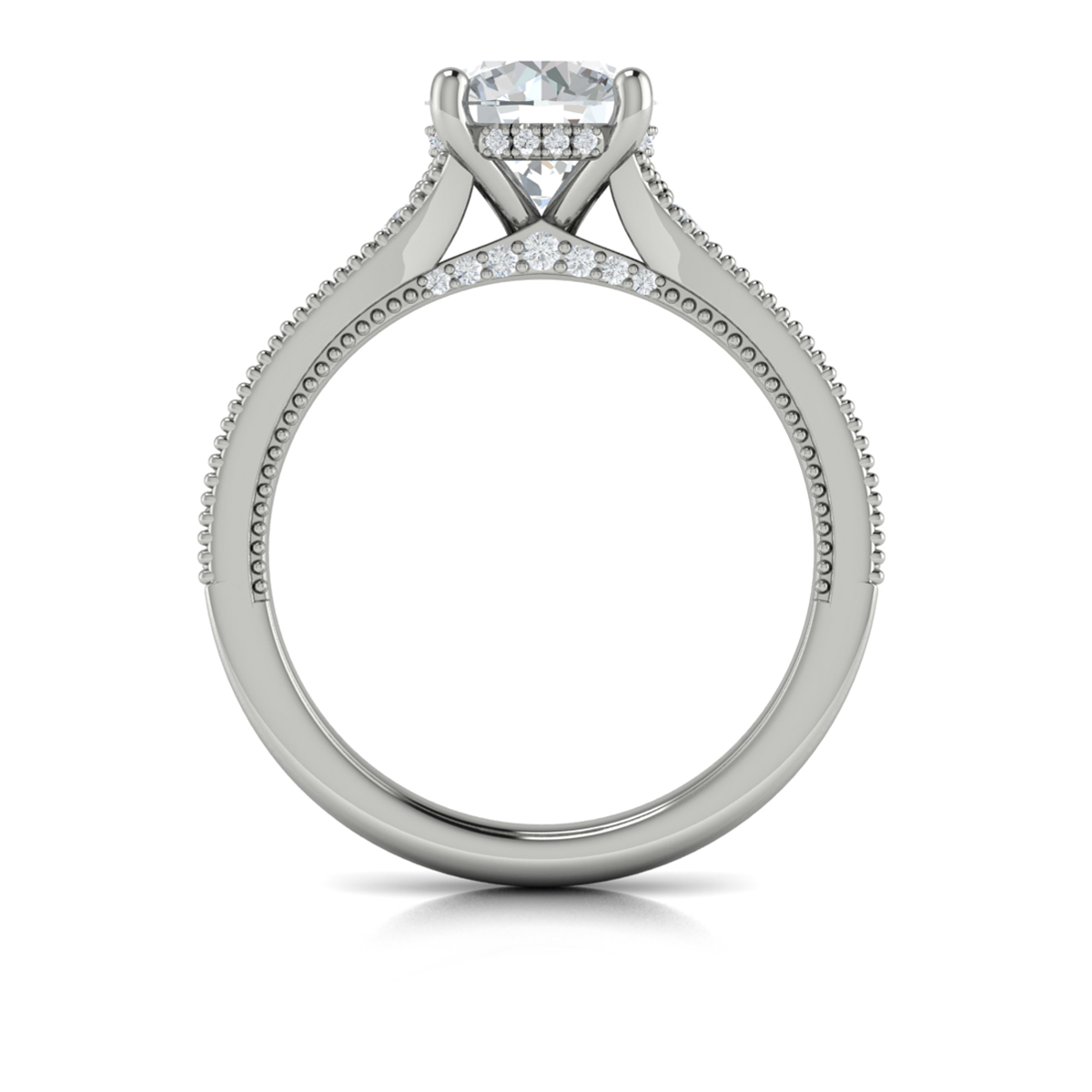 Intricate Hidden Halo Engagement Ring