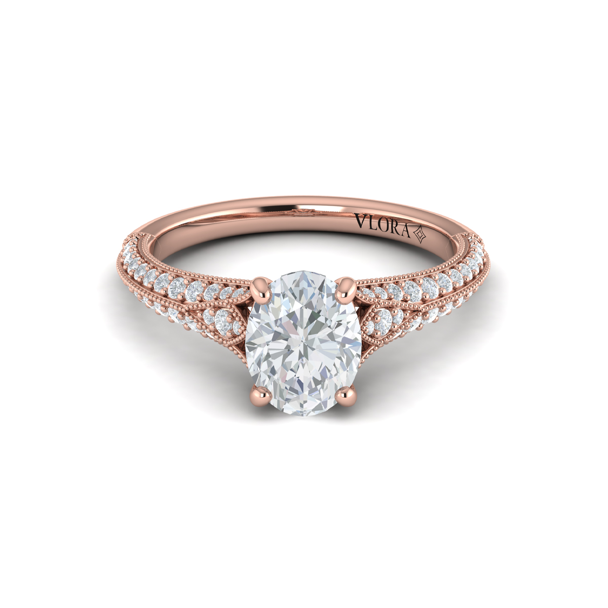 Vintage Splendor Oval Split Shank Engagement Ring