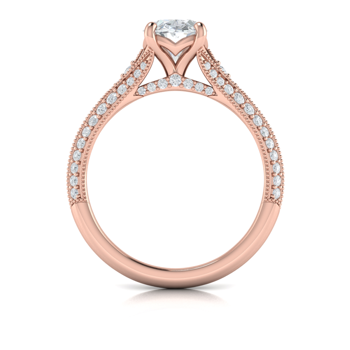 Vintage Splendor Oval Split Shank Engagement Ring