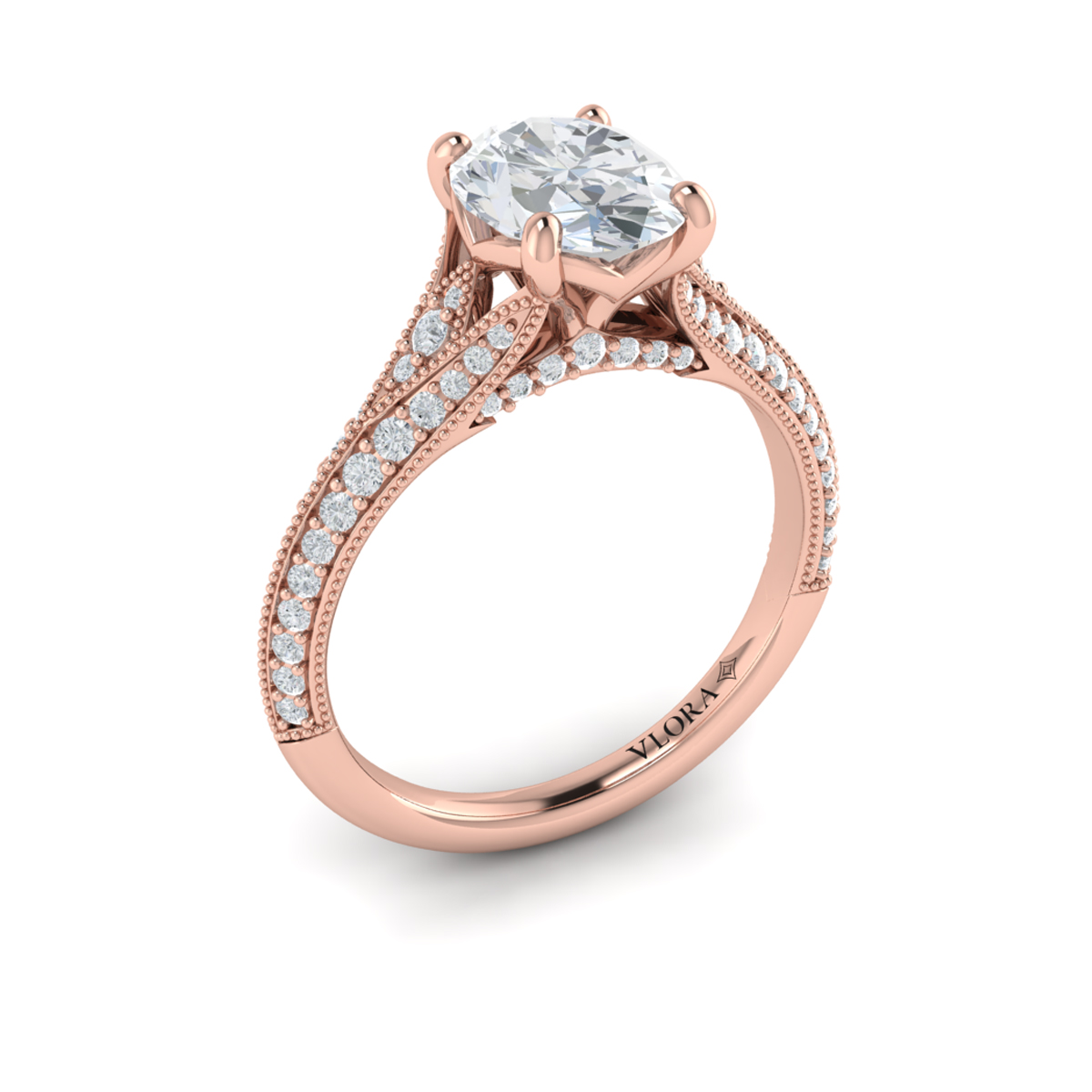 Vintage Splendor Oval Split Shank Engagement Ring
