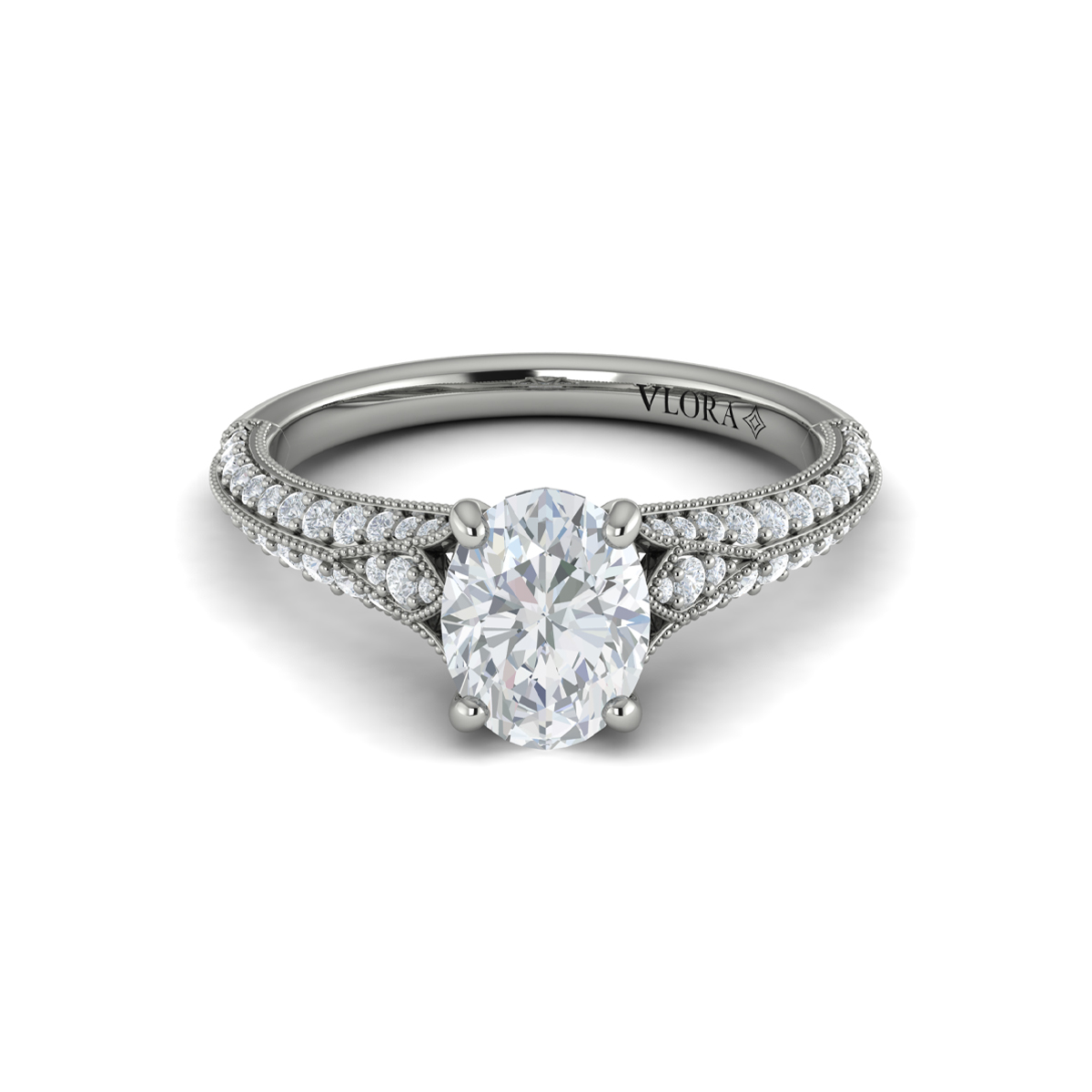 Vintage Splendor Oval Split Shank Engagement Ring