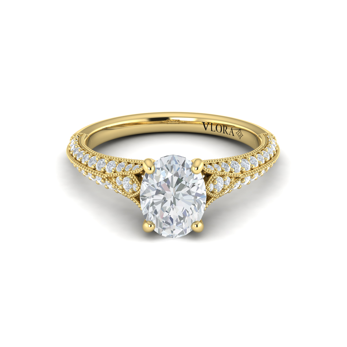 Vintage Splendor Oval Split Shank Engagement Ring