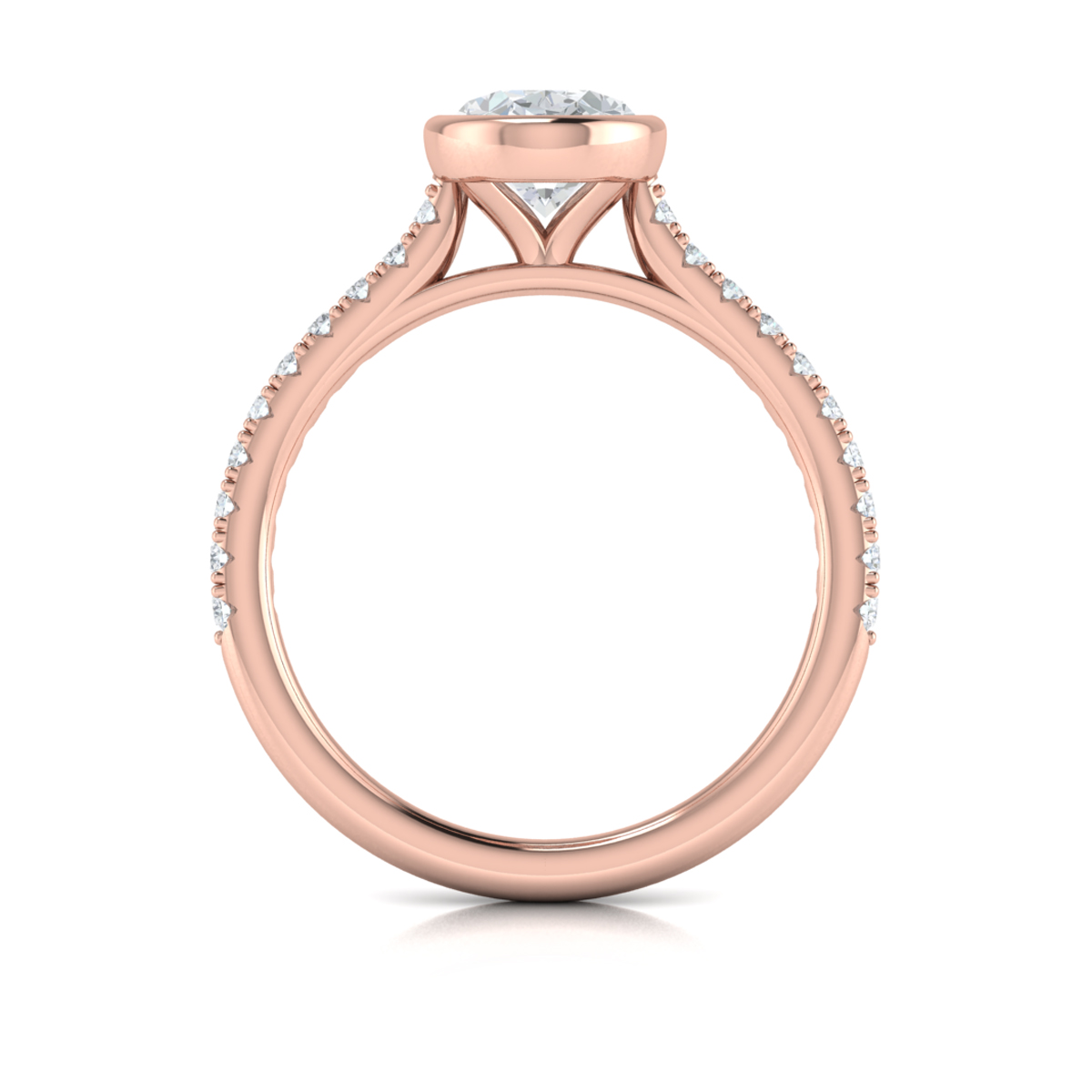 Classic Bezel Set Oval Engagement Ring