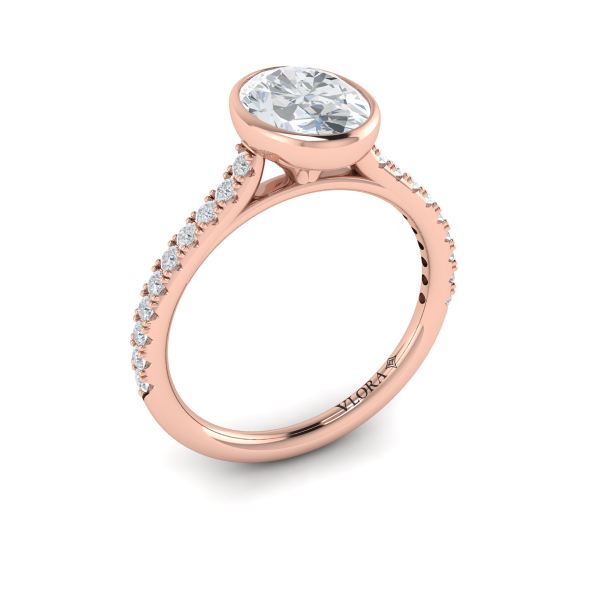 Classic Bezel Set Oval Engagement Ring