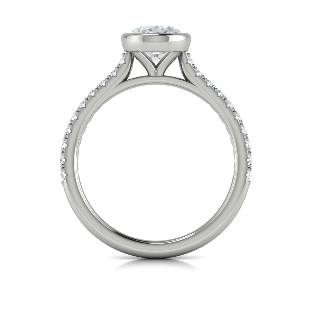 Classic Bezel Set Oval Engagement Ring