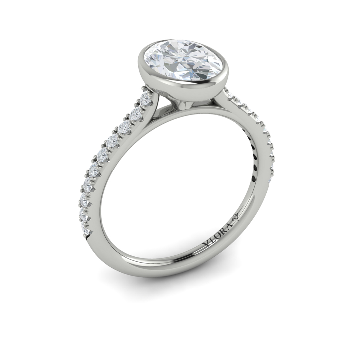 Classic Bezel Set Oval Engagement Ring