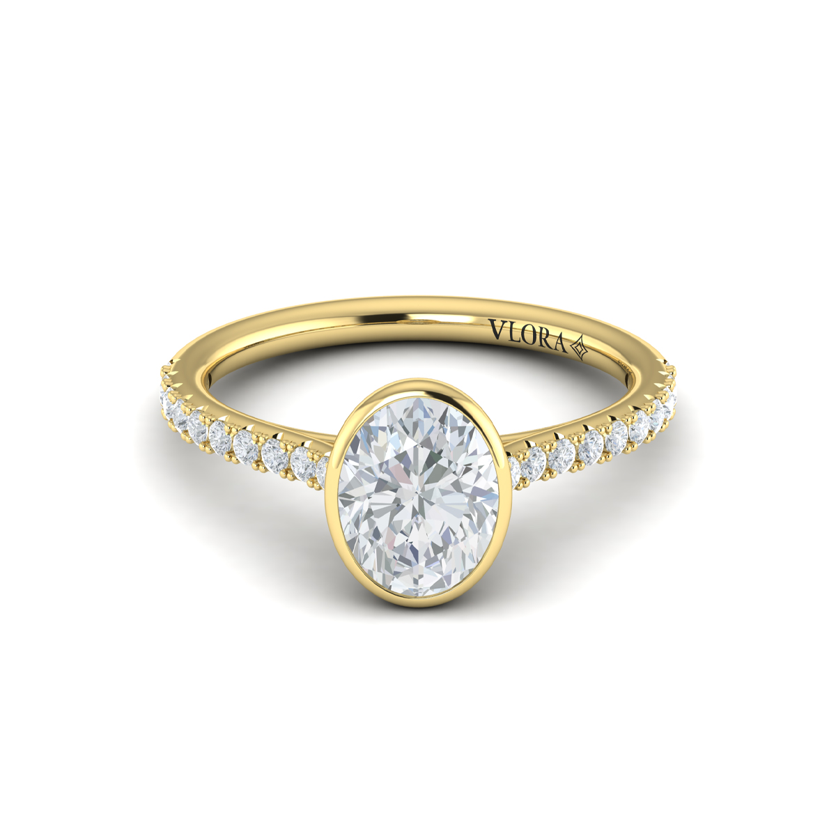 Classic Bezel Set Oval Engagement Ring