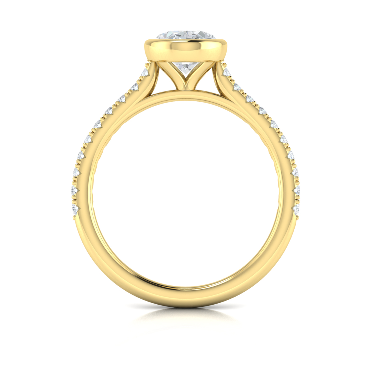 Classic Bezel Set Oval Engagement Ring