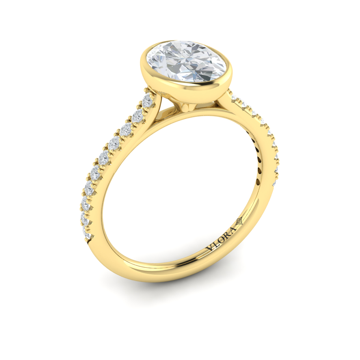 Classic Bezel Set Oval Engagement Ring