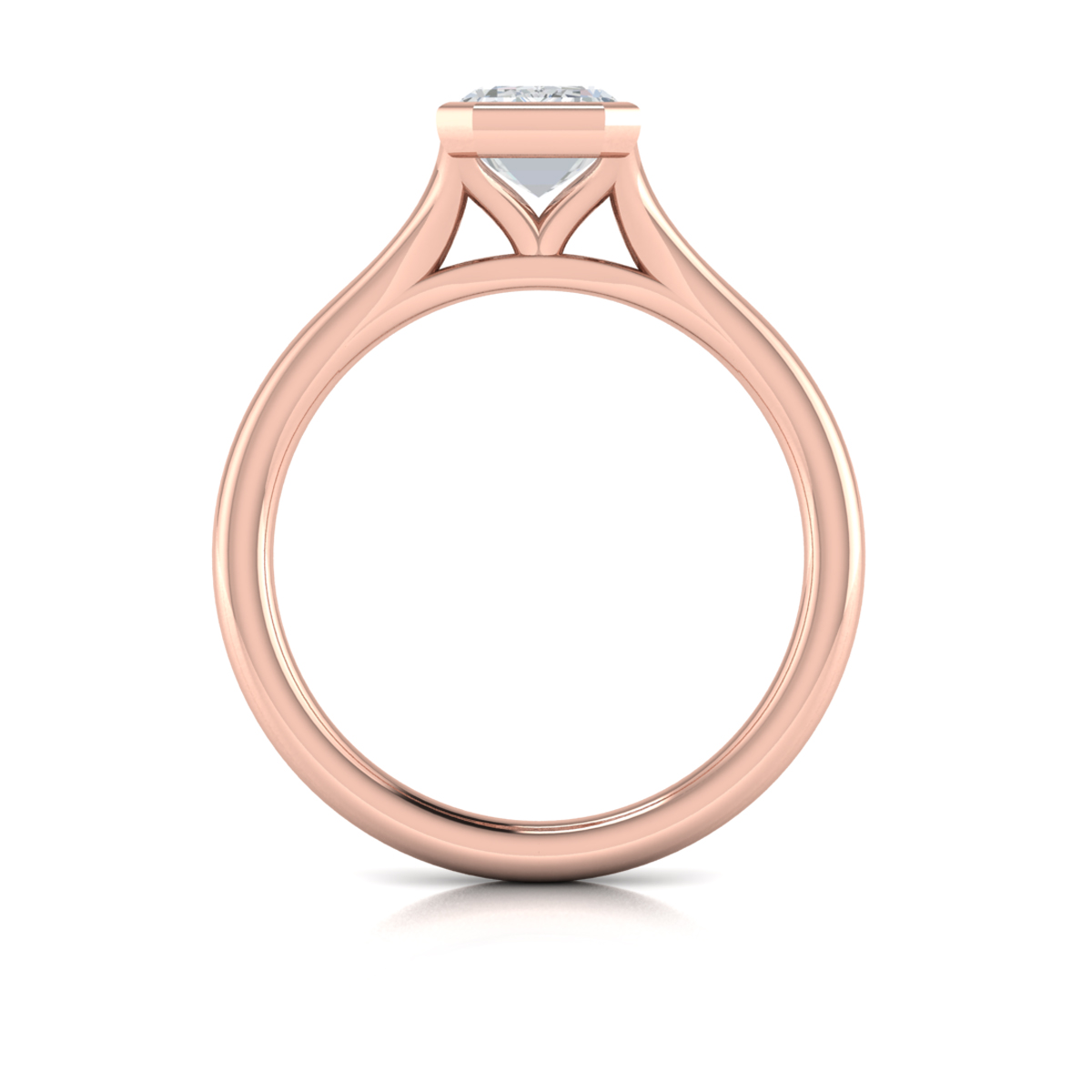 Signature Solitaire Emerald Cut Bezel Engagement Ring
