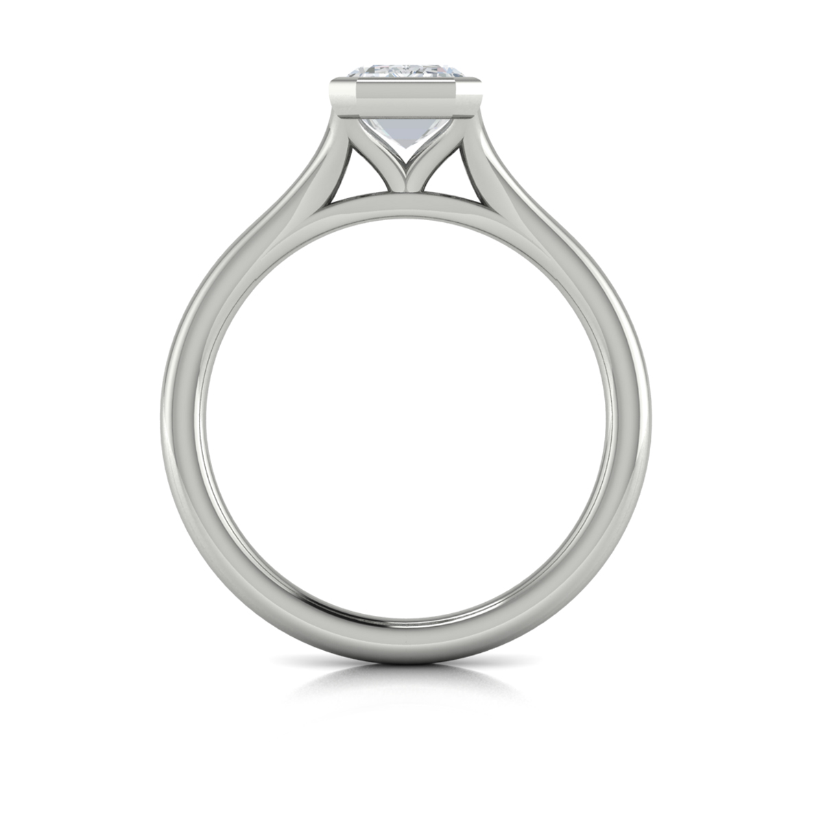 Signature Solitaire Emerald Cut Bezel Engagement Ring
