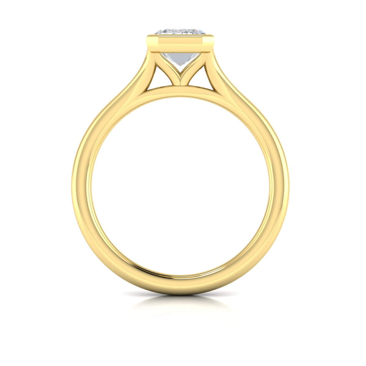 Signature Solitaire Emerald Cut Bezel Engagement Ring