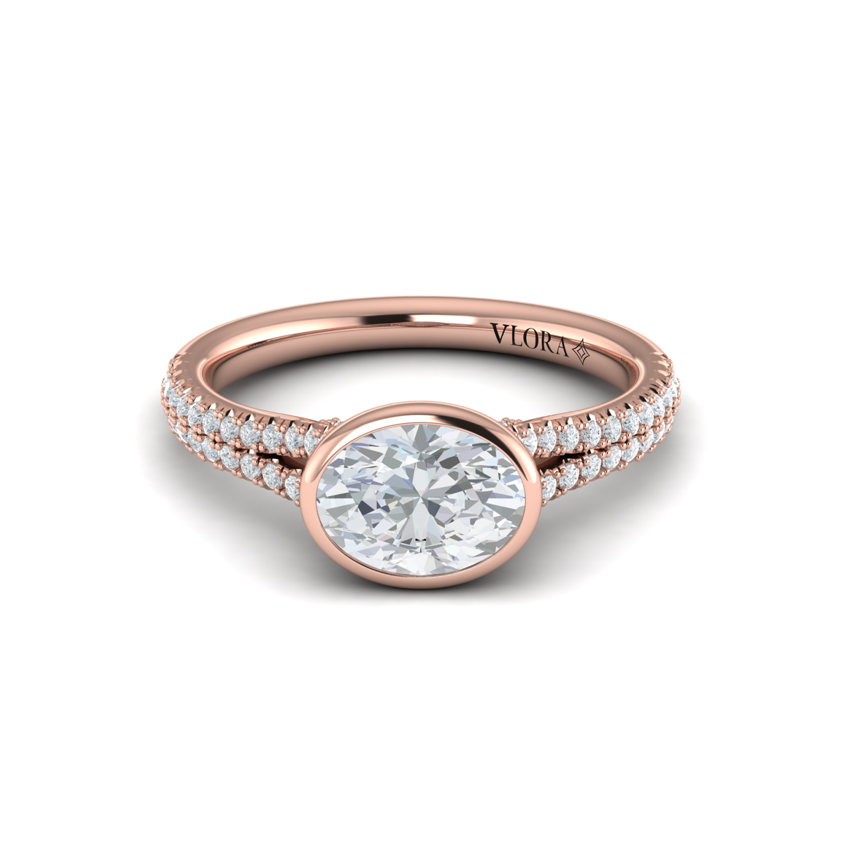 Horizon Oval Bezel Engagement Ring