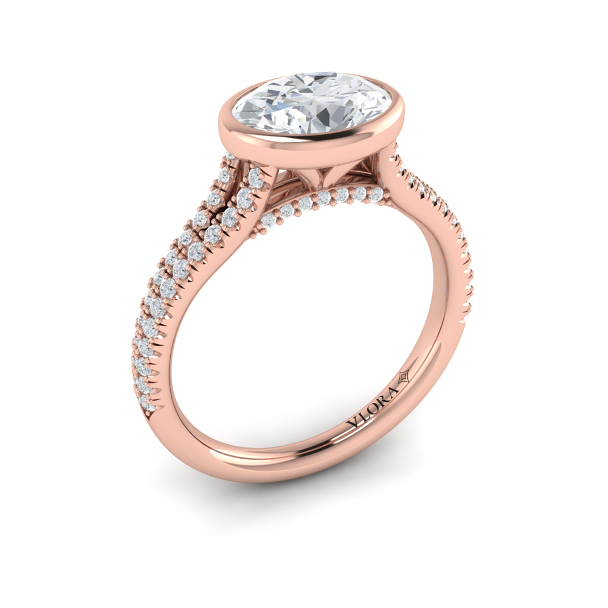 Horizon Oval Bezel Engagement Ring
