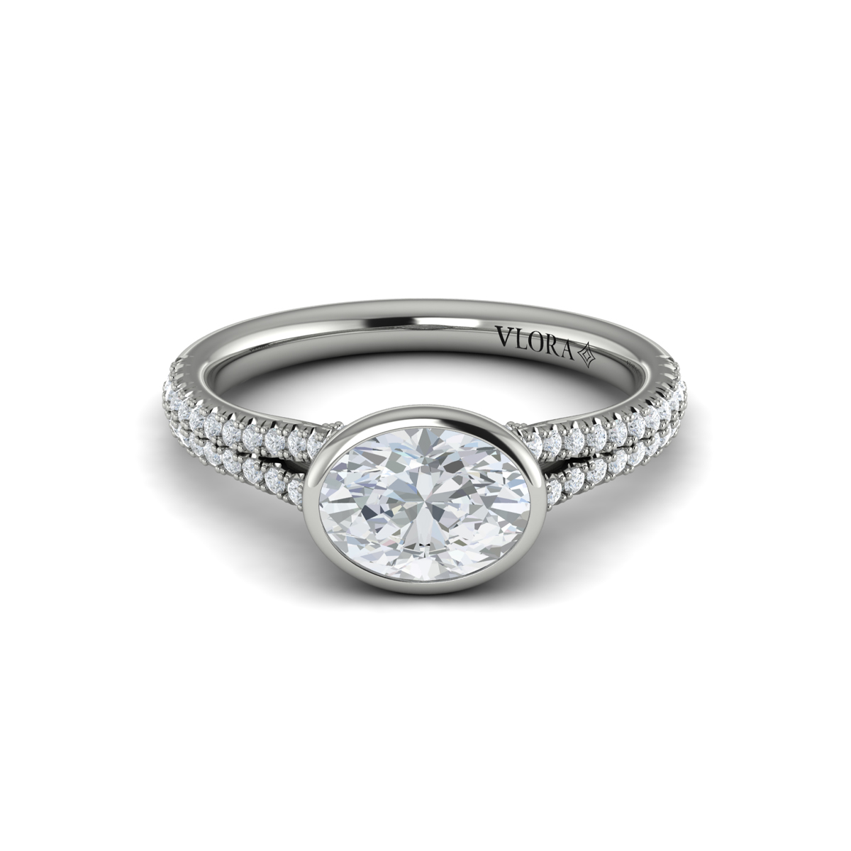Horizon Oval Bezel Engagement Ring