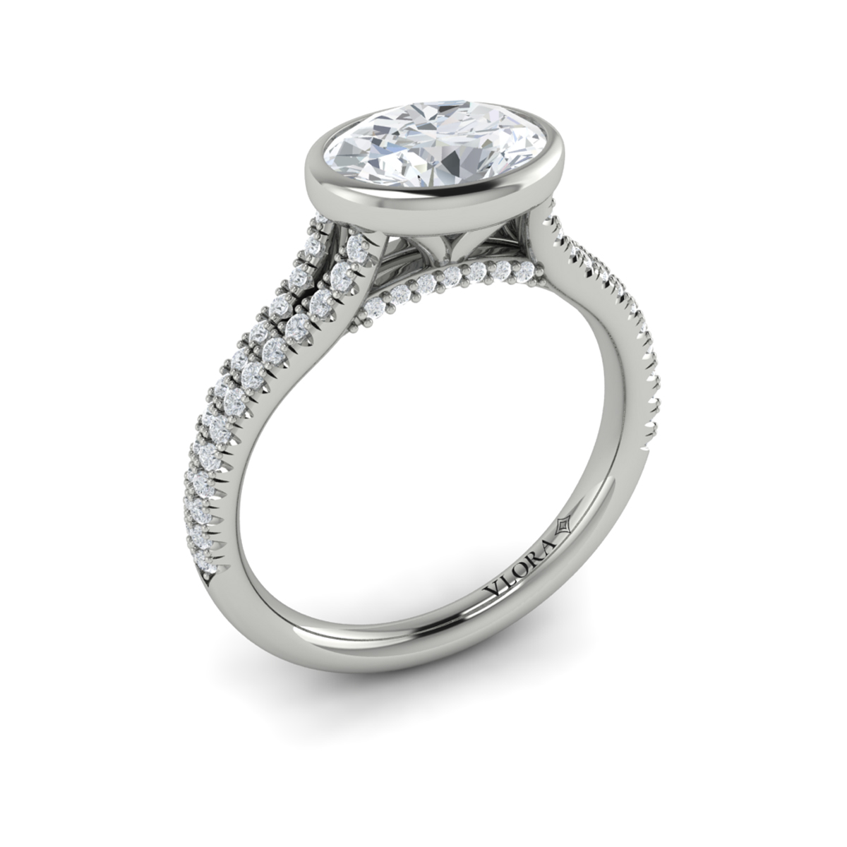 Horizon Oval Bezel Engagement Ring